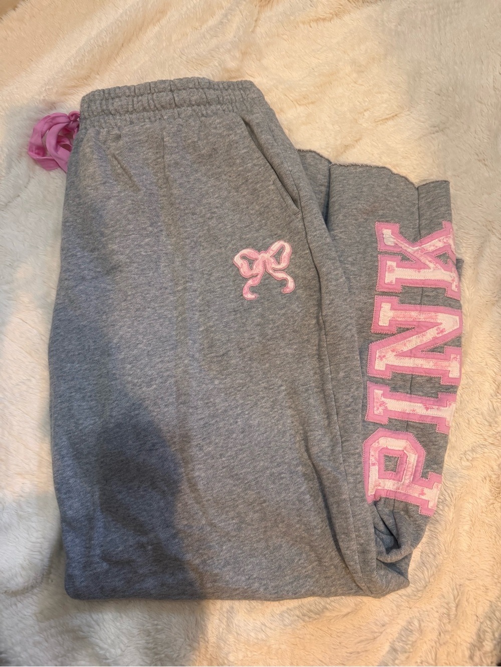 PINK X LOVESHACKFANCY WIDE-LEG SWEATPANTS